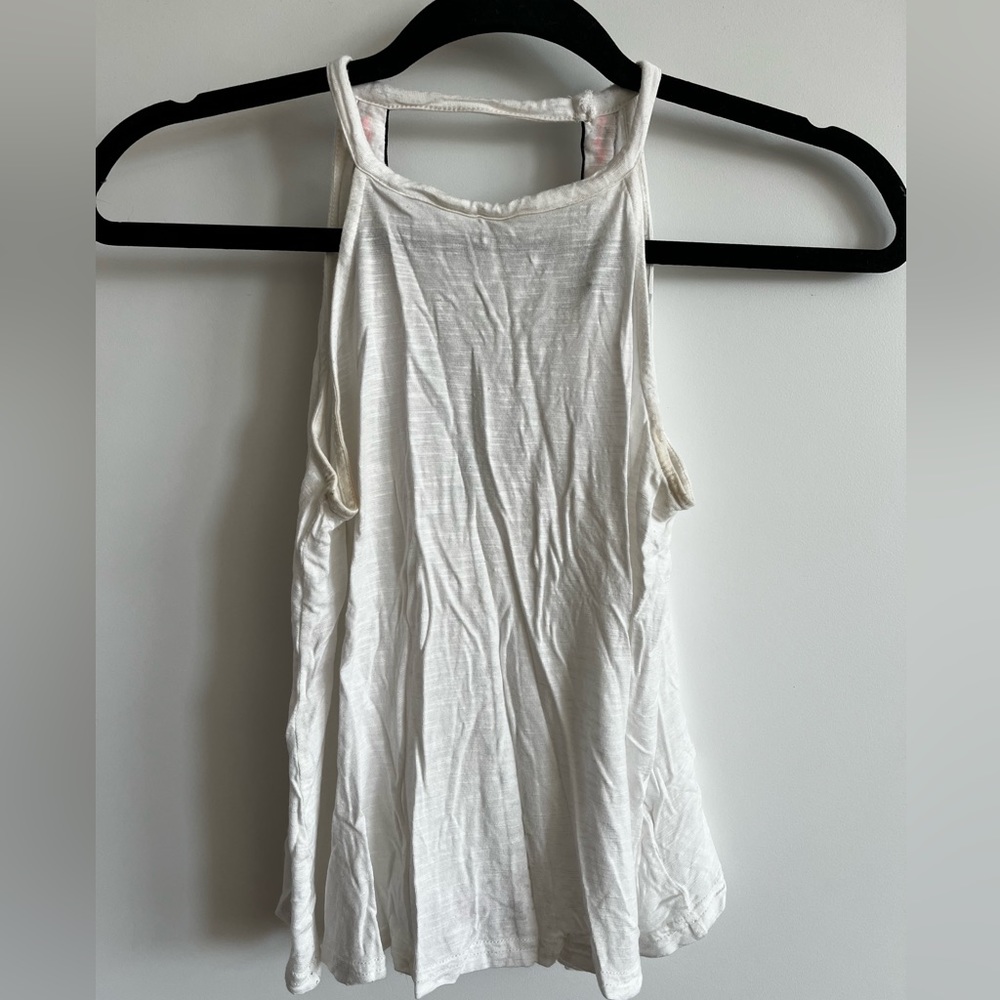 White backless tank top